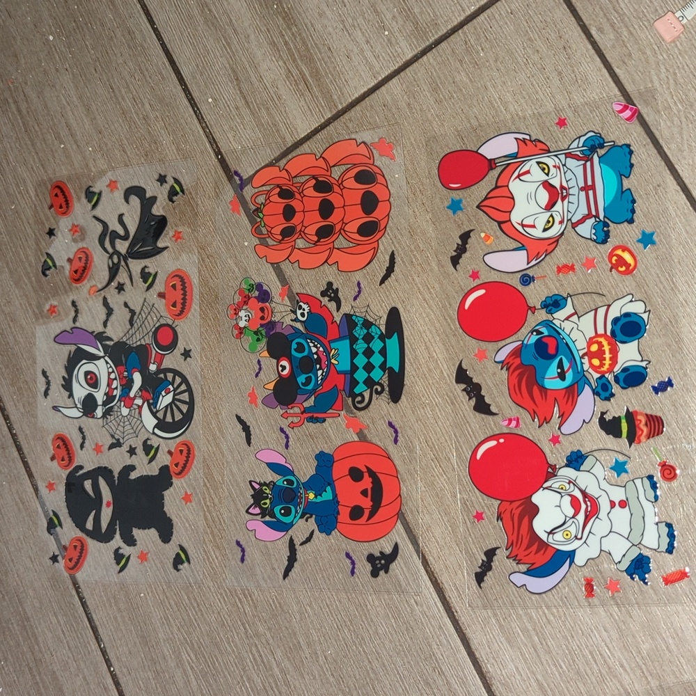 Disney Lilo & Stitch Vinyl Sticker Make Your Own Cup Halloween Set of 3